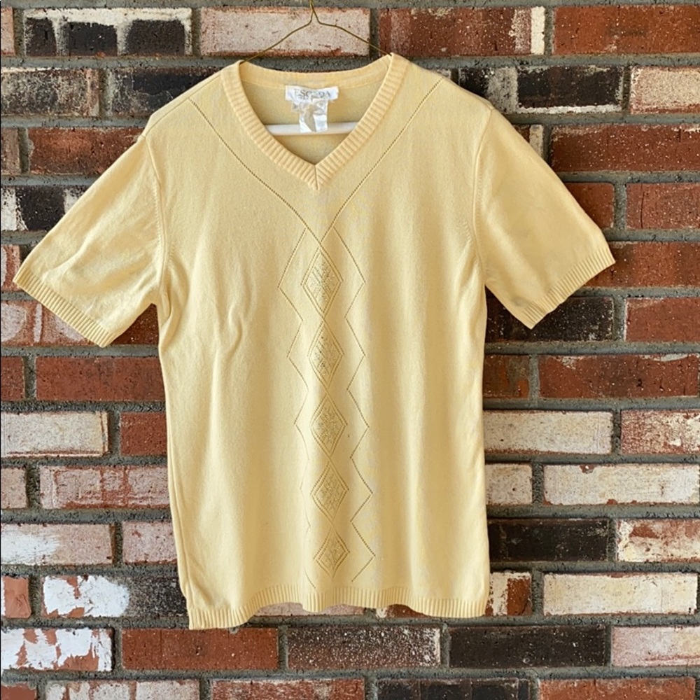 WOMENS ESCADA MARGARETHA LEY YELLOW RHINESTONE SHIRT SIZE 40 MADE IN GERMANY💛👚👕